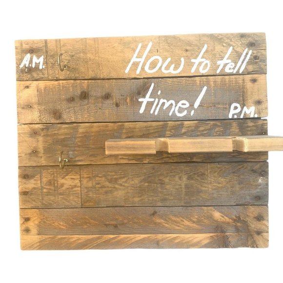 Rustic Wall Plaque "How To Tell Time" Wine Coffee - Picture 2 of 10
